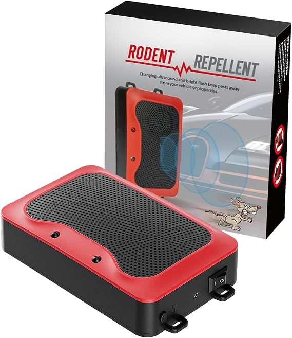 Parquet Under Hood Rodent Repellent for Car Engines 12V Ultrasonic Mouse & Rat Deterrent for Vehicles, RVs & Stored Equipment.