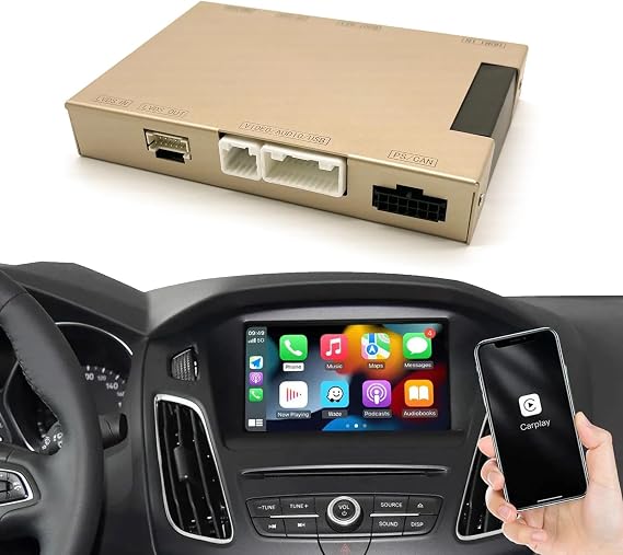 CARabc Wireless Carplay & Android Auto for Ford 2013-2015 Year with Sync2 System, Support Mirrorlink, Navigation, Siri, Camera, USB, CarPlay Retrofit Kit Decoder (Yellow)