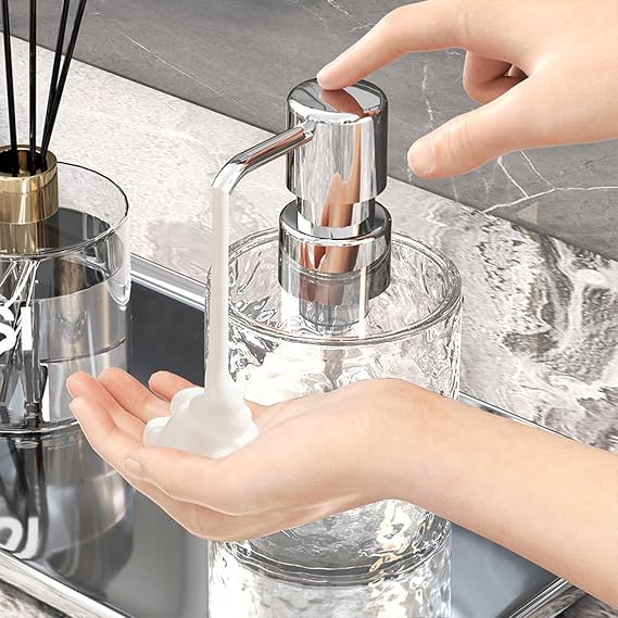 Soap Dispenser for Kitchen, 2024 New Dish Soap Dispenser, Hand Soap Dispenser with Pump for Bathroom, Refillable Liquid Soap & Lotion Dispenser, Modern Plastic Soap Dispenser