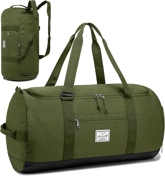 60L Reisetasche mit Schuhfach Groß Sporttasche für Herren Damen wasserdichte Gym Trainingstasche Leichte Weekender Übernachtungstasche Handgepäck für Camping Reisen Fitness Grün