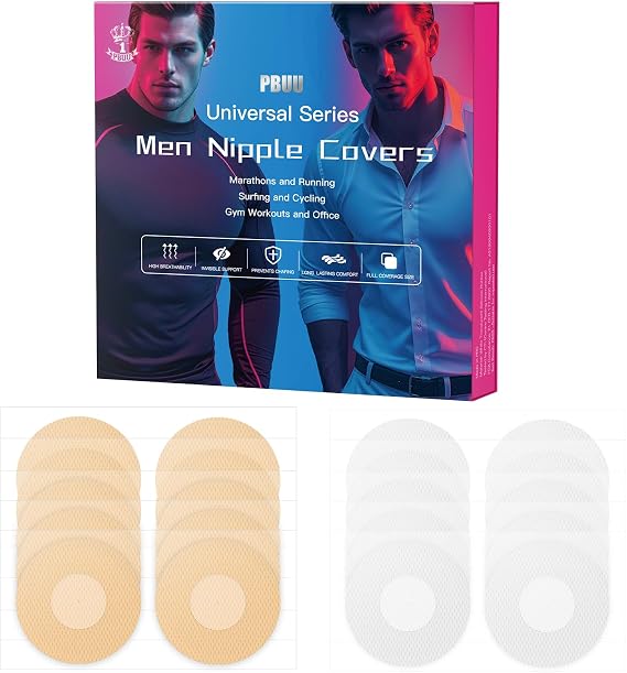 Nipple Covers for Running Men No Show Protection Men, 100 PCS Nipple Tape Guards for Runners, Anti Chafing Marathon Use, Multi-Size Packs, All-Day Comfort, Confident Coverage