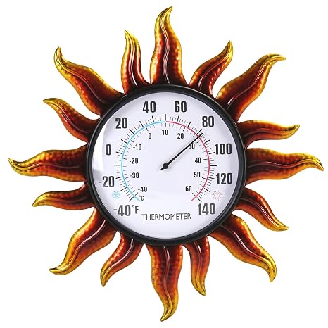 Sun Wall Thermometer, Indoor & Outdoor Use Thermometer