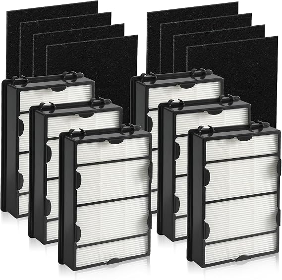 DerBlue 6PCS HAPF600 Filter Replacement and 8PCS pre filter Compatible with Holmes Air Purifier HAPF600 HAPF8650 HAP615 HAP625 HAP650,Replacement Air Filter Part # 600, 600D, 600D-U2