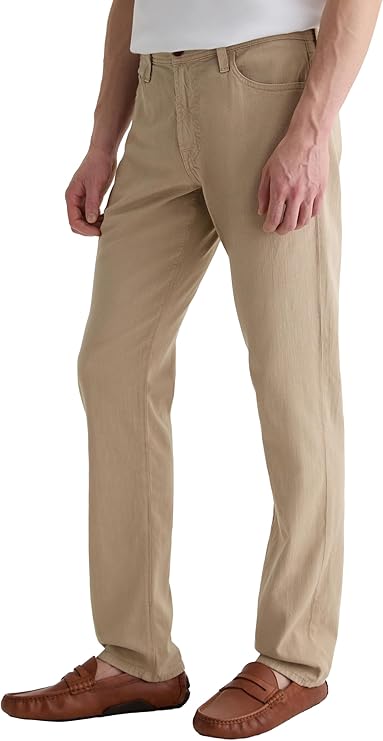 AG Adriano Goldschmied Men's Everett Slim Straight Linen Pant