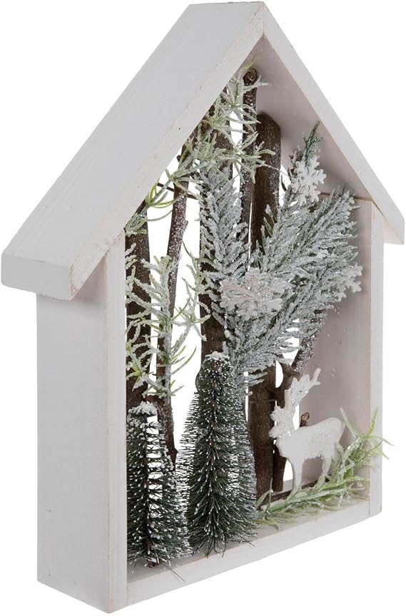 Hobby Lobby Winter Forest Scene House Frame, 12.63 x 10.63 x 2.4 Inches