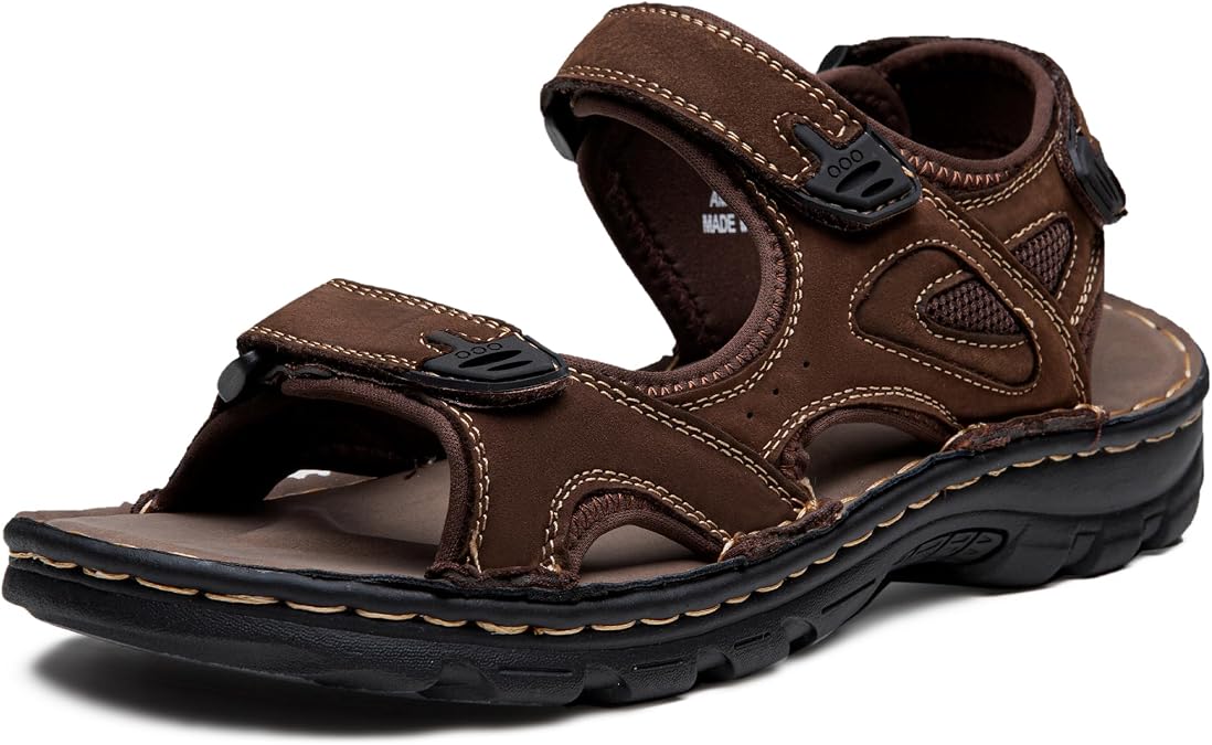 Jousen Men's Sandals Leather Arch Support Fisherman