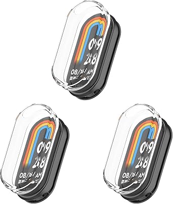 Case Compatible with Xiaomi Smart Band 10 Screen Protector Protective Case Pack of 3 TPU Flexible Screen Protector Case Scratch-Resistant Cover Protective Case for Xiaomi Mi Band 10 Watch (Clear x 3)