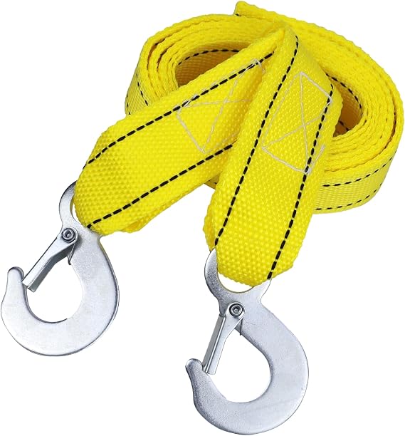 Tow Strap with Hooks, 1.6 Inch x 10 Feet, 6600 lbs Heavy Duty Tow Straps for Vehicle Emergency Recovery, Towing Rope Pull Strap for Car Truck ATV SUV Boat, Car Accessories (10Ft-Eagle Hook)