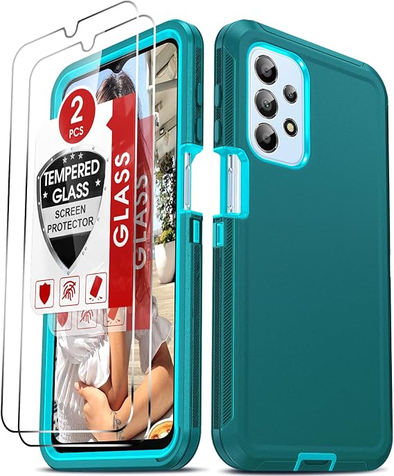 LeYi for Galaxy-A23-5G Case: Not UW, Heavy Duty 3 in 1 Full Body, Teal