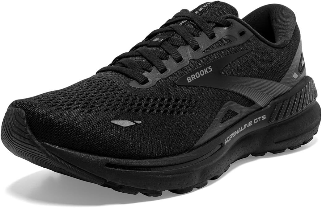 Brooks Mens Adrenaline GTS 23 Supportive Running Shoe - Black/Black/Ebony - 10.5 Medium