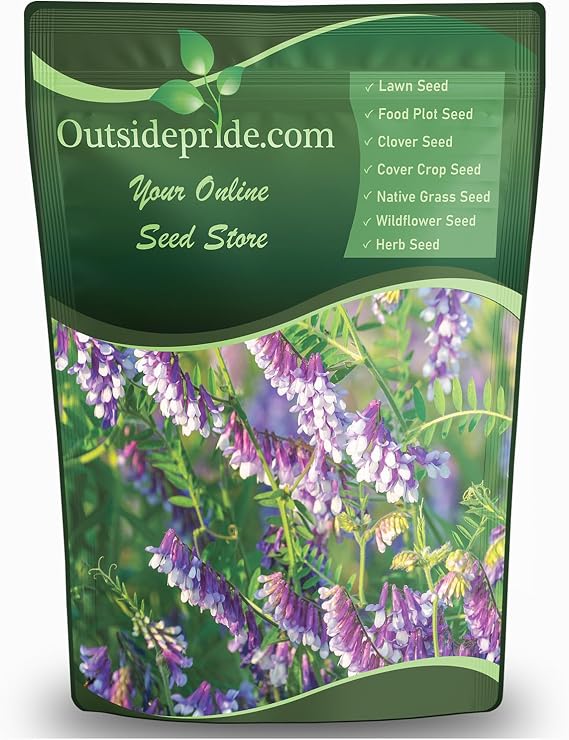 Outsidepride Hairy Vetch Cover Crop Seeds - 10 Lbs Cold Tolerant, Winter Hardy - Ideal for Soil Improvement, Green Pasture, Hay & Livestock Forage - Pollinator Friendly Garden Seeds, Ground Cover