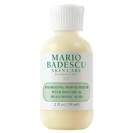 Mario Badescu Hydrating Moisturizer with Biocare & Hyaluronic Acid for Dry and Sensitive Skin |Moisturizer that Hydrates and Fights Aging |Formulated with Collagen & Hyaluronic Acid| 2 FL OZ
