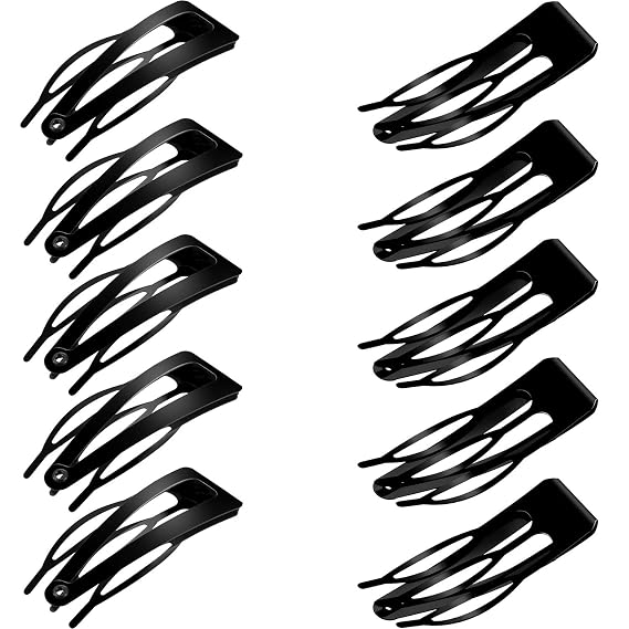 Chinco Black 24 Pcs Double Grip Hair Metal Snap Clips,2 Inch | Black, 2 Inch, Double Grip Hair Clips, Metal Snap Clips, Women Thin or Thick Barrettes for Hair Making and Salon Supplies