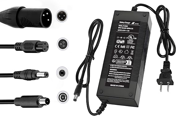 UL Listed 42V 2A Replacement Electric Scooter Charger for 36V with 4 Plugs, Compatible with Scooter Power Adapter