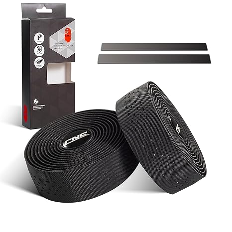 CNC Road Bike Handlebar Tape, 2.5 mm 2Pack Bicycle Handle bar Wrap, Black