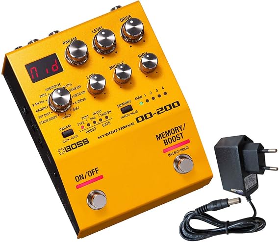 Boss OD-200 Hybrid Drive Distortion Distortion Multi-Effect Device + Keepdrum Power Supply
