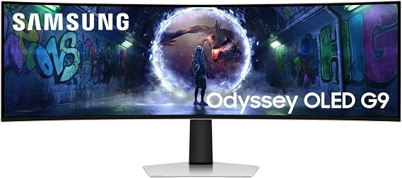 Samsung 49 Inch Odyssey OLED G9 G93SD DQHD (5120 x 1440) Gaming Monitor PC Screen 240 Hz OLED Glare Free 0.03 ms Response Time Gaming Hub LS49DG934SUXEN