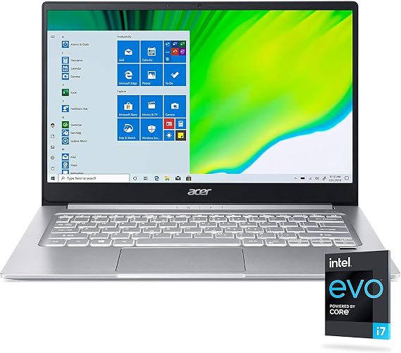 acer Swift 3 Thin & Light Laptop, 14" FHD Display, Intel EVO Core i7-1165G7 Processor, 8GB RAM, 1TB NVMe SSD, Wi-Fi 6, Fingerprint Reader, Backlit Keyboard, Windows 11 Home