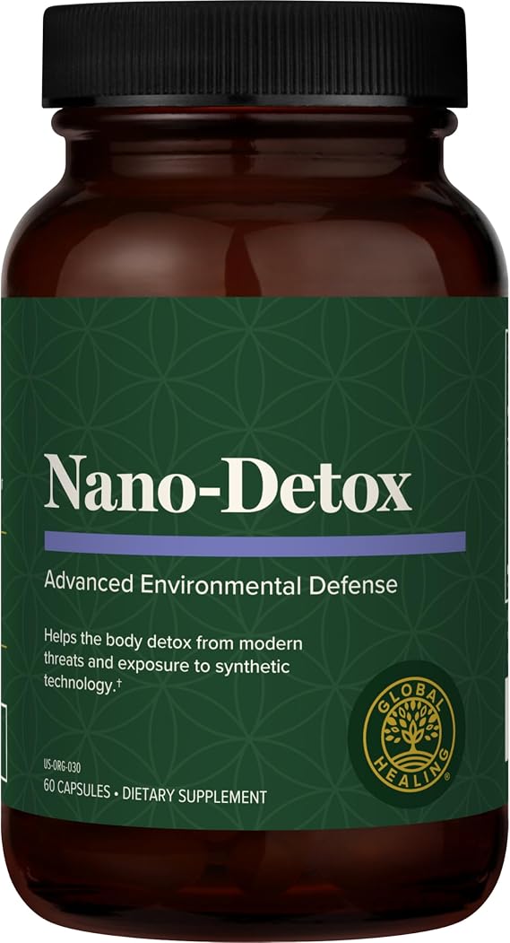 Global Healing Nano Detox with NMN & Fisetin, Alternative Zeolite Binder Detox Supplement for Adults, Supports Gentle Daily Cleansing, Microplastics, Environment, Extra Strength Capsules (60 Count)