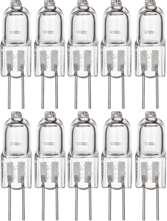 Jinshining 12Pcs Warm White G4 Bulb,12V 20W Halogen Lights Bulb 2 Pin,G4 Lights Bulbs Replacement for Under Cabinet Puck Light,Chandeliers, Landscape Lighting,Dimmable,Light Bulbs