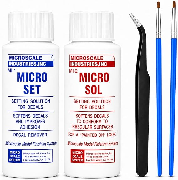 Decal Setting Solution-Micro Scale Micro Sol 102 + Micro Set 101 Package Decal