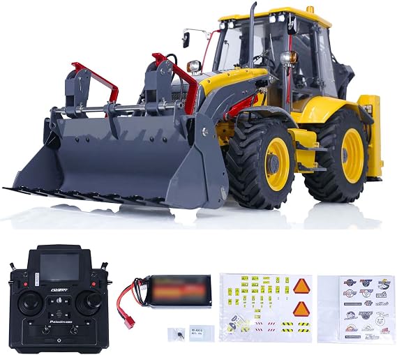 TOUCAN RC HOBBY Lesu 1/14 Metal Hydraulic Rc Backhoe Loader Aoue Bl71 2 in 1 Electric Excavator Heavy Hydraulic Model