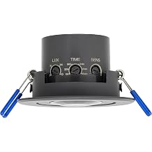 SEBSON PIR Sensor Ceiling 360°, Flush Mounted, Infrared Motion Sensor, LED suitable, Range max. 3-8m/360°, swivelling, max. 1200/600W, IP20