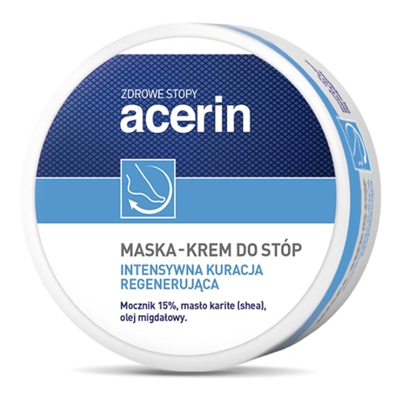 ACERIN - Foot Cream Mask - Urea 15% Shea Butter Almond Oil - Deep Moisturizing Repair for Dry Rough Cracked Heels Overnight Care - 125ml