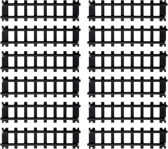 Lionel Battery O Gauge Straight Track Pack, 12-Piece, Black Plastic