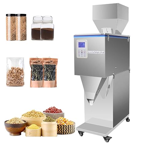 Hanchen Powder Filling Machine LCD Display Automatic Powder Filler 20-3000G Particle Filling Machine for Bag Bottle Bucket Filling Powder Tea Seeds Grains Components 110v