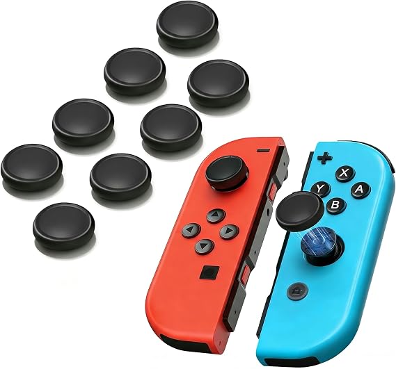 Ferkurn NS Joystick Controller Replacement Thumb Grip Cap Compatible with N-Switch OLED& NS Lite, JC Joystick Grip Button Stick Cover Controller 3D Skin Replacement Part Repair Kit Accessories