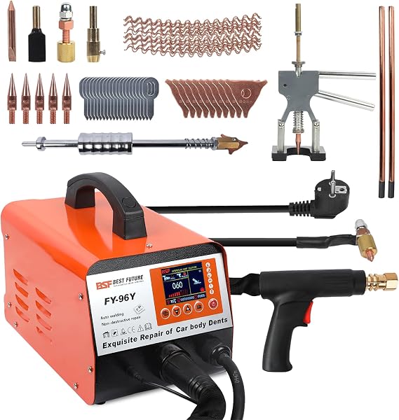 Stud Welder Dent Repair Kit with Display, Dent Puller Welder 0-3KW, 110V Spot Welder Dent Puller Machine for Auto Body Dent Repair