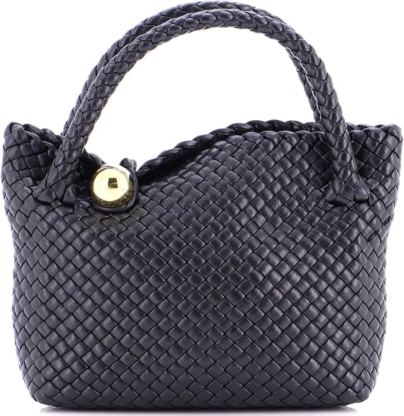 Pre-Loved Tosca Bag Intrecciato Leather Small, Black