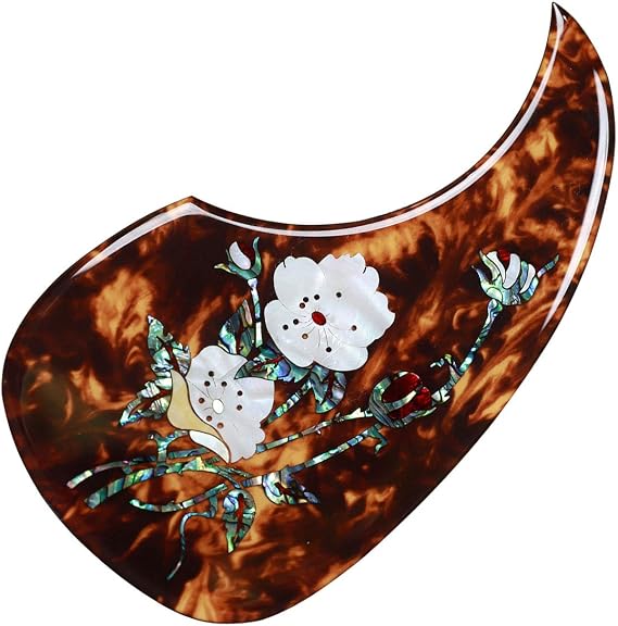 Acoustic Guitar Pick Guard for Most Martin - Right Hand Inlaid Abalone Flower