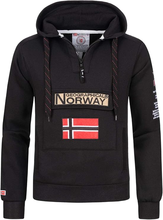 Geographical Norway Men's Estandar Sweatshirt, Black, X-Large