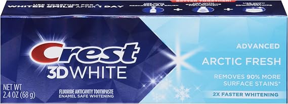 Crest 3D White Advanced Teeth Whitening Toothpaste, Arctic Fresh, 2.4 oz