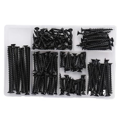 Metal Screws for Wood, Black Wood Screws Set, Screws Assortment