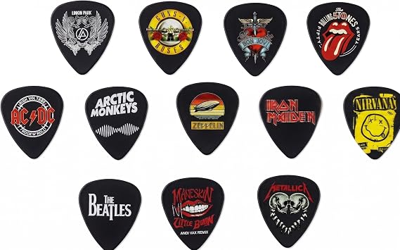Band Guitar Picks 12pcs Assorted Guitar Picks - Medium Thickness 0.71mm
