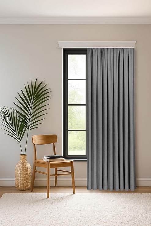 Gauze Fabric Design Sapphire Gray EXTRAPHOR STRAINED VELVET TEXTURED HIGH QUALITY SINGLE WING BACKGROUND CURTAIN 150 x 260