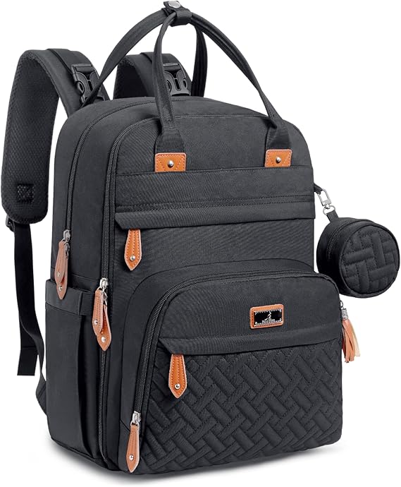 BabbleRoo Baby Changing Bag Backpack, Nappy Changing Back Pack Diaper Bags with Changing Mat & Pacifier Holder for Mom & Dad