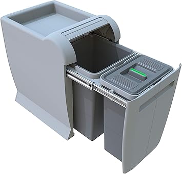 ELLETIPI City PTA 3040 Pull-Out Bins, Grey, 28 x 42 x 44 cm