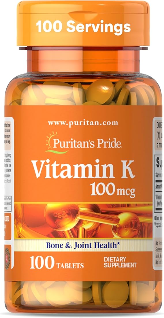Puritan's Pride Premium Vitamin K 100mcg, 100 Tablets
