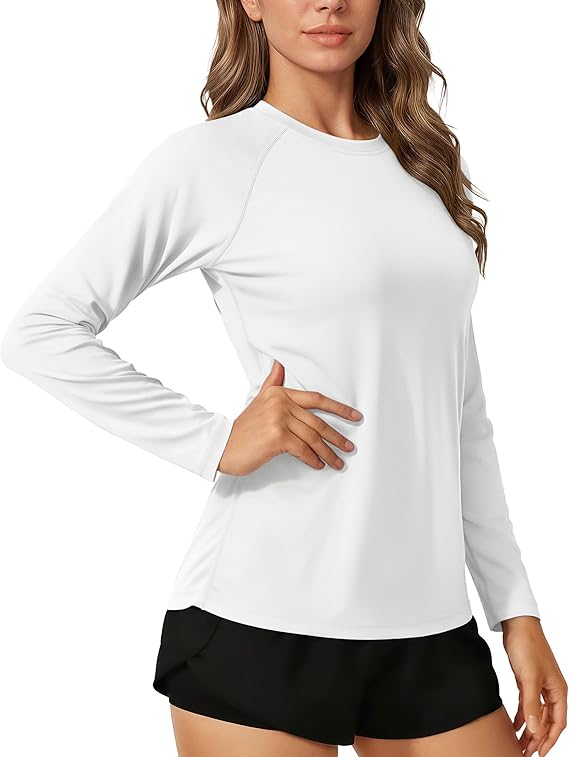 TACVASEN Women's Long Sleeve Sun Shirts UPF 50+ Quick Dry Workout Swim Tops | Lightweight Dry Fit Athletic Shirts, Moisture Wicking Active Wear, Hiking Fishing Tennis Shirts, UV Rash Guard