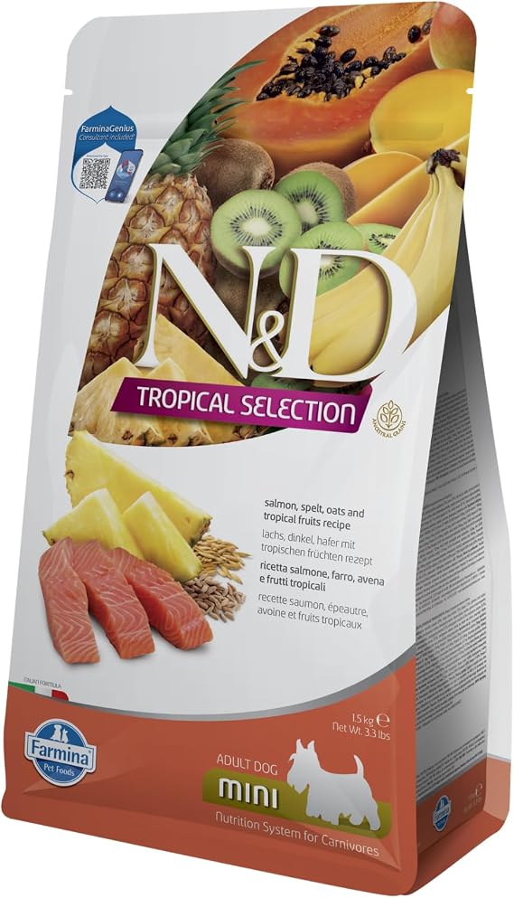 ND N&D Tropical Selection Somonlu ve Tropikal Meyveli Mini Irk Yetişkin Köpek Maması 1,5 Kg