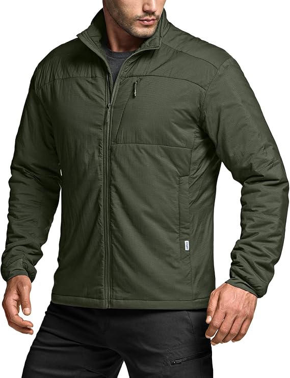 CQR Men's Lightweight Warm Insulated Jacket, Windproof Water Resistant Winter Active Coat for Hiking Work Outdoor Tactical