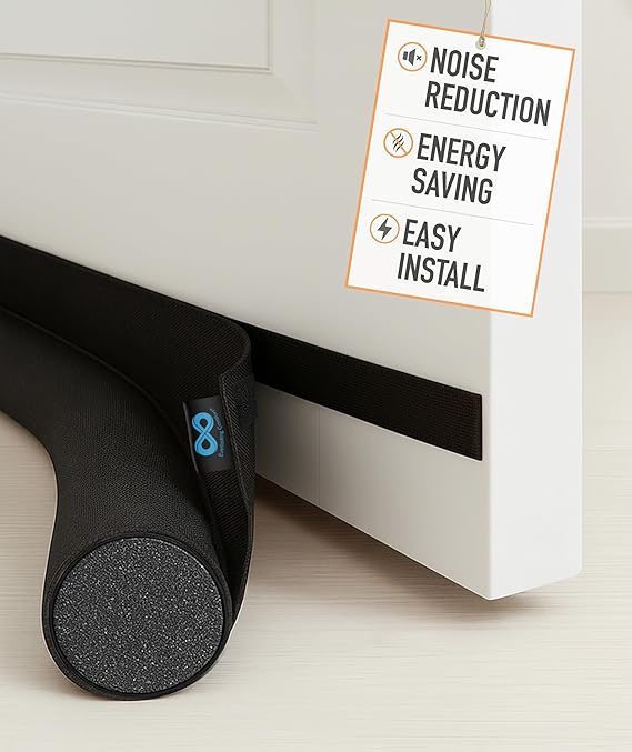 Everlasting Comfort 1 Sided Door Draft Stopper for Bottom of Door - Keeps Cold Air in & Heat Out, 100% Sound Proofing Strip Gap Filler, Quick Install Noise Blocker Sweep for Home - Fits 36" Doors