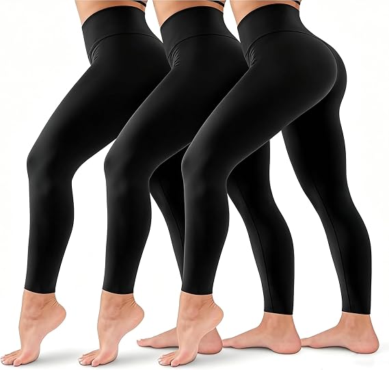 Hi Clasmix 3 Pack Leggings for Women-High Wasited Tummy Control Yoga Pants Clothing for Workout Athletic Lounge