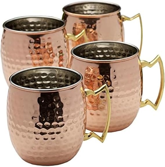 Mikasa 5212854 Hammered Moscow Mule Mugs, Copper