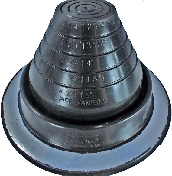 #3 (1/4"- 5") Round Black EPDM Flexible Pipe Flashing, Roof Jack, Pipe Booting Flashing (DF103B)