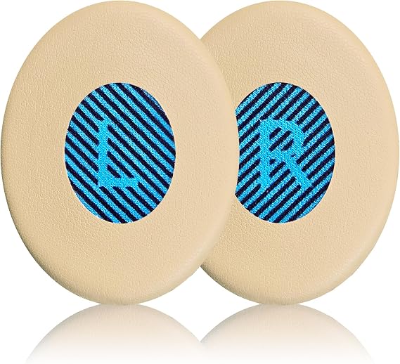 Replacement Earpads for Bose On-Ear 2 (OE2 & OE2i)/ SoundLink/SoundTrue On-Ear Headphones, Ear Cushions Headset Earpads Ear Cups Cover Repair Parts (Beige&Blue)